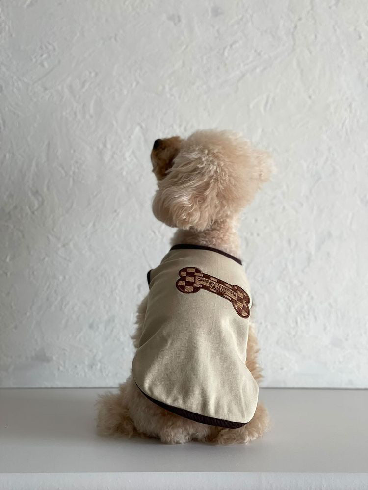 BN240 Chewy Bone Checkered Beige on Beige