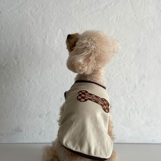 BN240 Chewy Bone Checkered Beige on Beige