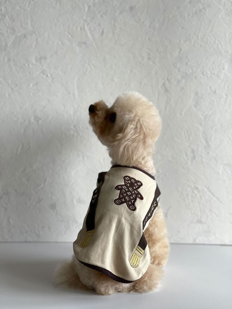 SS230 Chewy Suspenders Bear Beige on Beige