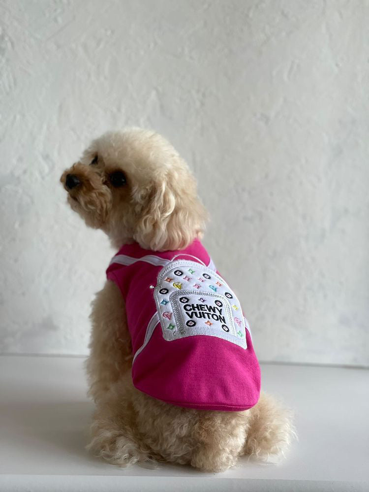 BP224 Chewy Backpack White Multi Hot Pink